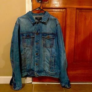 Denim Jacket with Zippers on Sleeves to Roll Up